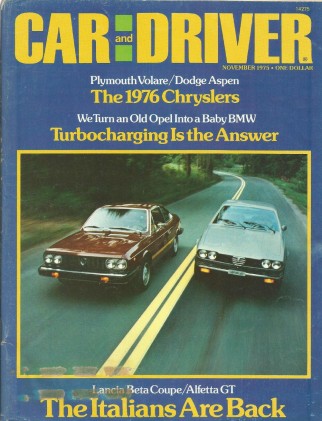 CAR & DRIVER 1975 NOV - SOAP CASTLES, MARK DONOHUE